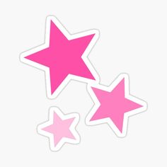 three red and pink stars sticker