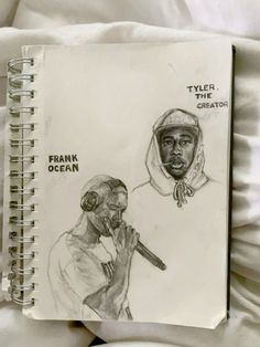 a drawing of a man holding a baseball bat next to another man with a hood on