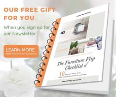 the furniture flip checklist book is open and ready to be used as a gift