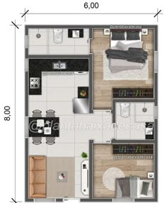 the floor plan for a small apartment