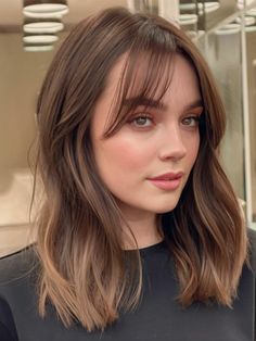 Medium Hair With Long Curtain Bangs, Round Face Haircuts Curtain Bangs, Kids Layered Haircut Medium, Straight Mid Length Hair With Curtain Bangs, Oval Face Curtain Bangs, Girls Curtain Bangs, Long Bob Hairstyles With Curtain Bangs, Bangs For Round Face Shape, Curtain Bangs For Oval Face