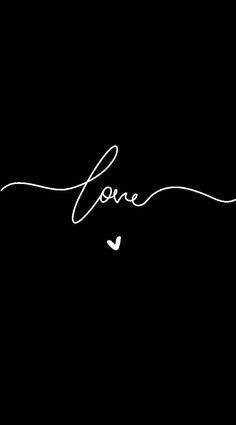 the word love written in cursive writing on a black background with a white bird