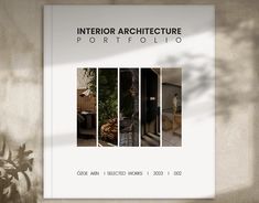 the interior architecture brochure is displayed on a wall