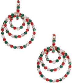 From Merry & Bright&#x2C; these earrings feature:Drop earringsGold tone platingFish hook clasps closureApprox. 2" L x 1.25" WImported. Hook Clasp, Rhinestone Jewelry, Accessories Jewelry Earrings, Dillard's, Merry And Bright, Crystal Earrings, Crystal Rhinestone, Jewelry Accessories, Jewelry Earrings