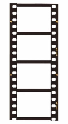 a black and white film strip on a white background