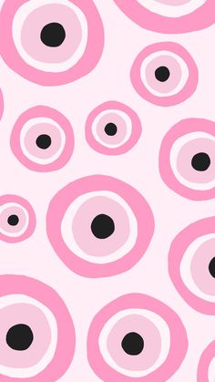 an abstract pink and black pattern with circles