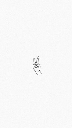 a black and white drawing of a hand with two fingers up in the air above it