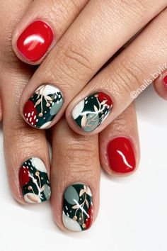 Nail Art Noel, Christmas Nail Art Designs, Christmas Nails Acrylic, Festival Nails, Xmas Nails, Christmas Nail Designs, Christmas Nail, Christmas Nail Art