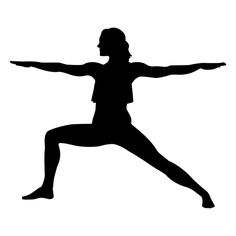 a woman doing yoga poses in silhouette on a white background