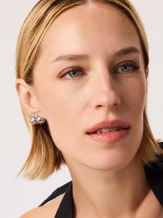 Minimal and understated, these silver sphere hoop earrings add a shimmering touch to any outfit. Style them with a silver pendant for an understated, chic look Chic Look, Understated Elegance, Outfit Style, Letter Necklace, Rhodium Plated, Silver Pendant, Jewelry Collection, Hoop Earrings, Pendant