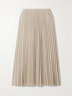 Arket Pleated Skirt, Luxury Beige Midi Skirt, Luxury Cream Skirt, Pleaded Skirt Wedding Guest, Pleated Midi Skirt Sweater, Gold Pleated Midi Skirt, Neutral Colored Skirt, Pleated Silk Maxi Skirt, Pleated Wool Midi Skirt