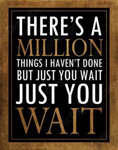 there's a million things i haven't done but just you wait