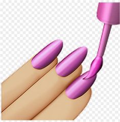 a woman's hand with purple nail polish on it and a pink toothbrush