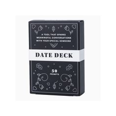 a black and white box with the words date deck on it