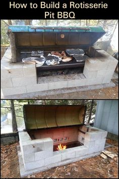 an outdoor bbq is shown with the words how to build a rotissee pit