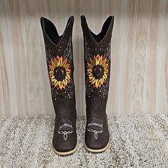 Sunflower Suede Cowgirl Boots Nwot Unbranded Women's Size 7 (See Description) Size On Shoe Is 35 (Us 4) Measures As A Us 7 (9½") Minor Marks On Right Boot See Last 2 Photos Photos Are Part Of The Description Colors May Vary Due Tolighting Pet & Free Home Bundle To Save 15% Plus Discounted Shipping Reminder Of 5lb Weight Limit Questions Feel Free To Ask Suede Cowgirl Boots, 2 Photos, High Top Shoes, Yellow And Brown, Cowgirl Boots, Top Shoes, High Top, High Tops, Womens Boots