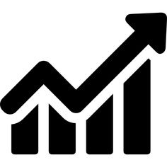 an arrow pointing up to the top of a graph