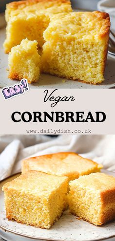 Vegan Cornbread Vegan Cornbread, Vegan Easter, Sweet Cornbread, Vegan Thanksgiving Recipes, Cornbread Recipe, Cake Vegan, Vegan Bread, Corn Bread Recipe