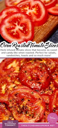 the recipe is shown with tomatoes on it