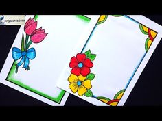 two cards with flowers and butterflies on them