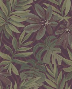 Nocturnum Leaf Wallpaper Wallpaper A-Street Prints Double Roll Maroon Plants Wallpaper, Pink Plants, Maroon Background, Brewster Wallcovering, Palm Leaf Wallpaper, Banana Leaf Wallpaper, A Street Prints, Wallpaper For Sale, Wallpaper Red