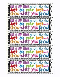 four colorful stickers with words that say, do what you love and don't know