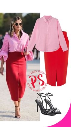 Pink And Red Office Outfit, Women Inspiration, Looks Pinterest, Everyday Fashion Outfits