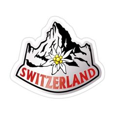 a sticker with the word switzerland on it