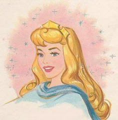 a drawing of a woman with long blonde hair and a tiara on her head