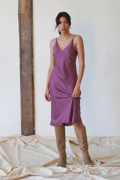 Cut on the bias for a figure-flattering drape that hugs your curves, this strappy slip dress is made in a luxuriously soft, lightweight and eco-friendly TENCEL™. Layer it over a turtleneck while it's still cold, then wear it with sandals and a jean jacket once the weather warms up. IMPACT & CARE Made with Tencel Modal Manufactured in family run factories in India that pay fair wages & provide medical care Non-toxic, AZO free dyes Machine wash cold or up to 86° F / 30° C Hang dry or tumble low he Boyfriend Shirt Dress, French Seam, Boyfriend Shirt, Built In Wardrobe, Hug You, Luxury Fabrics, Capsule Wardrobe, Jean Jacket, Design Details