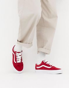 Vans Red Outfit, Red Vans Outfit Men, Red Shoes Outfit Men, Red Vans Outfit, Vans Old Skool Outfit, Red Sneakers Outfit, Red Sneakers Men