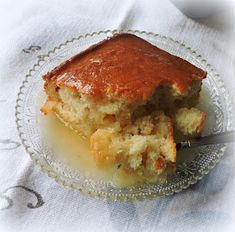 a piece of cake sitting on top of a glass plate