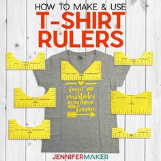 the cover of how to make and use t - shirt rulers