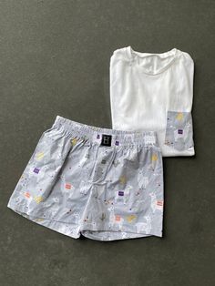 This shorts are perfect pyjamas (pajama) gift for sleeping lovers, couples, lovers, natural fabrics lovers, bride, groom, family, holiday, family holiday, and everyone who loves comforts and natual sleeping.  Cute funny print will make You smile all day long.  Tshirt perfectly matches shorts giving You finished night look! IF COMFORT AND SMILE IS WHAT YOU CARE MOST I HAVE SOMETHING FOR YOU💜❤ Shorts for sleeping in colorful, unusual patterns that will make every morning and night so pleasant. Shorts are loose comfort unisex fit. They fit male and female. MADE HANDMADE IN POLAND tshirt 95% COTTON 5%ELASTAN shorts 100% COTTON with elastic, strechable strap Set consist of shorts and tshirt with matching pocket SHOW YOUR FEELING WITH SHORTS ❤️ Very comfortable for sleeping. The fabric allows y Comfortable White Sleep Set, Comfortable White Sleepwear Set, Comfortable Cotton Pajama Shorts For Pajama Party, White Family Matching Loungewear Sets, White Comfortable Sleepwear, Casual Cotton Pajama Shorts For Bedtime, Family Matching White Sleepwear For Loungewear, White Family Matching Sleepwear, Casual Relaxed Fit Bedtime Set