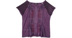 This is an absolute gorgeous 100% soft rayon medieval style embroidered short top. It has a back tie, which makes you look slim. Wear this relaxed tunic with your favorite jeans, tights or skirts. The loose fitting structure of this short top will flatter any body type and looks very rustic. The curved neck tops a line of artistic buttons that look perfect with the embroidery on the shirt. The fabric on the shoulder is sheer and adds to the uniqueness of this design. There is a tie on the back t Handkerchief Hem Skirt, Purple Tunic, Medieval Style, Hippie Look, Scarf Shirt, Trendy Skirts, Medieval Fashion, Skirt Midi, Handkerchief Hem