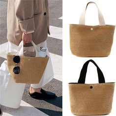 Specifications : --Material: Straw --Color: Black, Or White, As The Picture Shows --Gender: Women --Two Strap Handles --7" X 11" Features: 1. Made Of High-Quality Rattan, Lightweight And Durable. 2. Unique And Casual Design, Perfect For Summer Travel, Beach Party, Street Photography, Etc. 3. Small Size With Large Capacity, You Can Put Your Purse, Cellphone, Cosmetics, And Other Accessories All In It. Versatile Straw Bag For Daily Summer Use, Versatile Summer Straw Bag For Daily Use, Pouch Straw Bag For Beach Season, Straw Pouch Bag For Beach Season, Versatile Summer Beach Bucket Bag, Versatile Summer Pouch Bucket Bag, Packable Beige Shoulder Bag For Summer, Casual Woven Pouch Beach Bag, Casual Summer Pouch Straw Bag