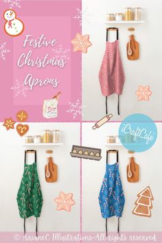 Candy canes Christmas aprons Christmas Aprons, Cute Candy, Snowflake Pattern, Holiday Cookies, Potpourri, Favorite Holiday