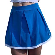 Nike Blue Y2k Pleated Tennis Skirt ! (Never Worn!) Size: L (True To Size) *First Two Photos R Stock Images And R A Size S, Doesnt Represent L Size* This Skirt Is So Classic And So Cute! Has Pleated Detail And White Trim All Around! There Is No Under Shorts But Still So Cute! It Has A Zip On The Side To Secure The Waist! -Let Me Know If You Wanna Buy!! #Nike #Skirt #Y2k #Tennis #90’s Trendy Blue Pleated Summer Skirt, Nike Fitted Tennis Skirt, Nike Fitted Tennis Skirt For Spring, Casual Nike Fitted Tennis Skirt, Nike Pleated Skort For Spring, Nike Tennis Skirt For Spring, Casual Blue Pleated Tennis Skirt, Nike Mini Skort, Blue High Waist Fitted Tennis Skirt