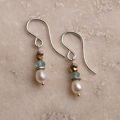 White Pearl Earrings, Dangle Earrings Silver, Hammered Hoop Earrings, White Pearl Earring, Earrings Gemstone, Homemade Jewelry, Jewelry Making Ideas