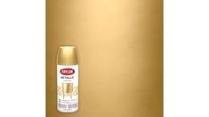 gold metallic spray paint on a white background