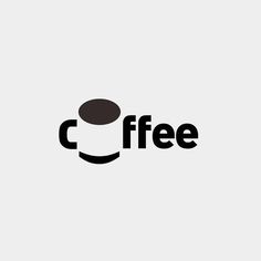 the coffee logo is black and white with a brown circle on it's side