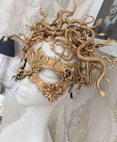 Medusa Mask, Fantasy Mask, Meme Costume, Golden Mask, Cosplay Mask, Party Mask, Mask Masquerade, Medusa Head