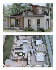 two views of the same house from different angles