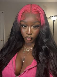 CurlyMe Pink Roots Body Wave Natural Color 13x4 Lace Front Wigs Ombre Hair Pink Roots, Smell Hair, Catty Noir, Human Hair Color, Colored Wigs, Baddie Hairstyles, Great Hair, Aesthetic Hair, Body Wave