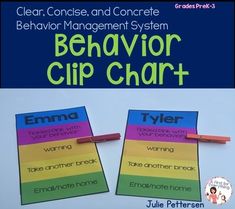 the behavior clip chart for behavior and control in children's speech books, with two pieces