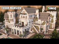 an image of a large mansion with lots of windows and balconies on it