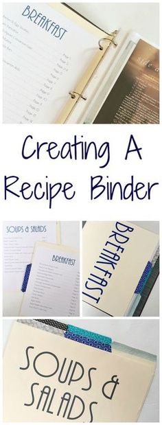 some type of recipe binder with the words, creating a recipe binder on it