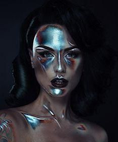 Cyberpunk Makeup, Iridescent Makeup, Fantasy Make-up