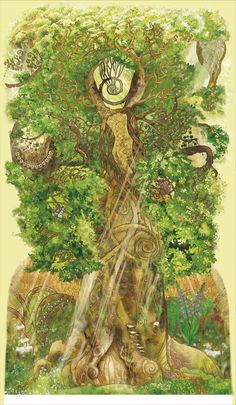 the tree of life is depicted in this painting