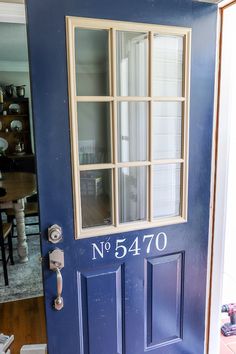 a blue front door with the number 5470 painted on it